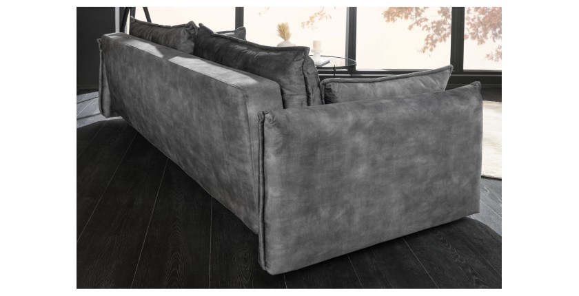 Canapé convertible CALDERO gris foncé vu de dos