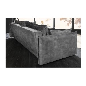 Canapé convertible CALDERO gris foncé vu de dos