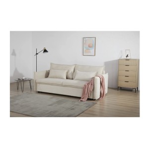 Canapé convertible CALDERO beige mis en situation