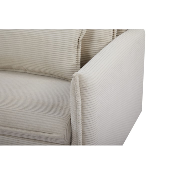 Sofá recto CALDERO beige convertible con almacenamiento - Sofá-cama de pana con almacenamiento integrado