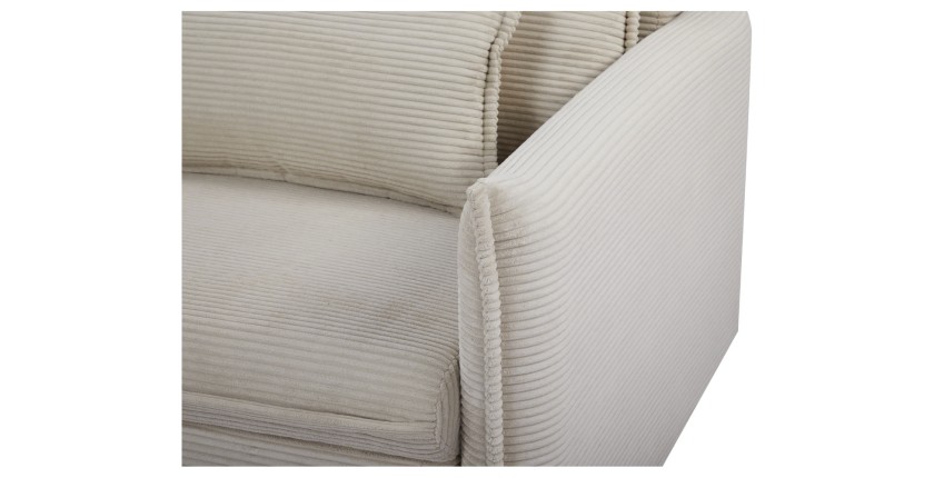 Zoom sur l'accoudoir du canapé convertible CALDERO beige