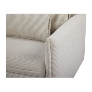 Zoom sur l'accoudoir du canapé convertible CALDERO beige