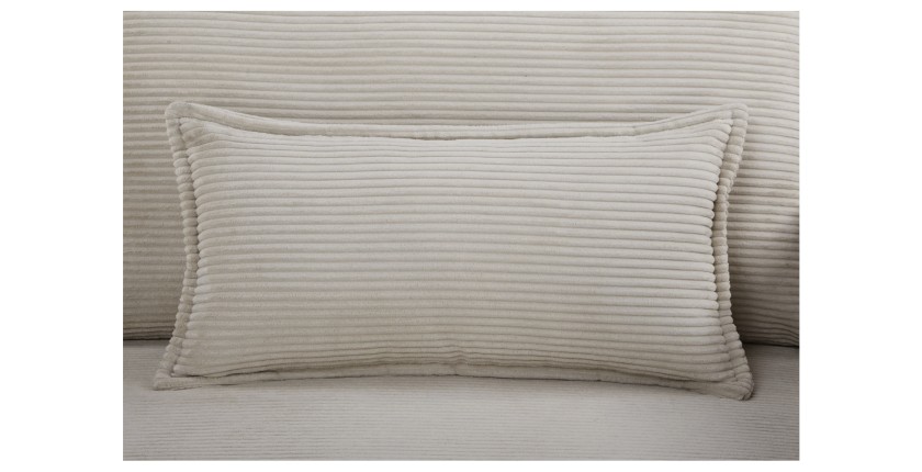 Zoom sur l'un des coussins du canapé convertible CALDERO beige