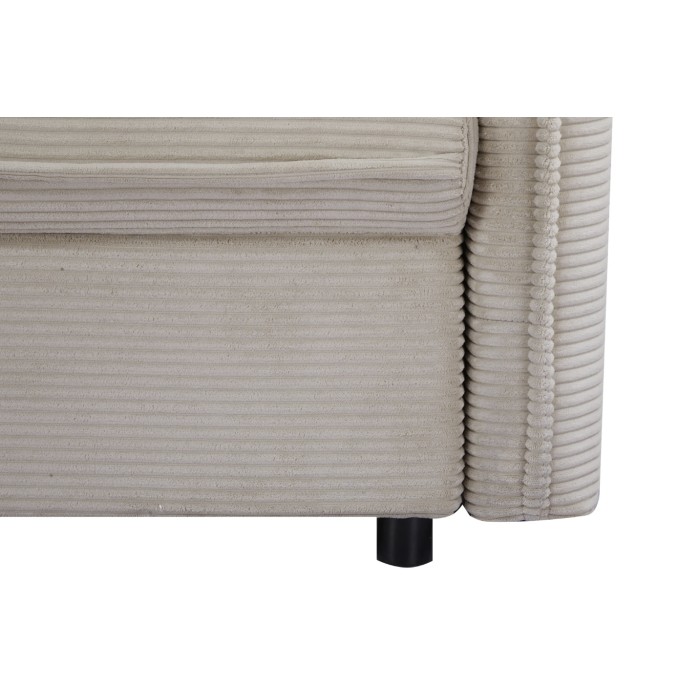 Sofá recto CALDERO beige convertible con almacenamiento - Sofá-cama de pana con almacenamiento integrado