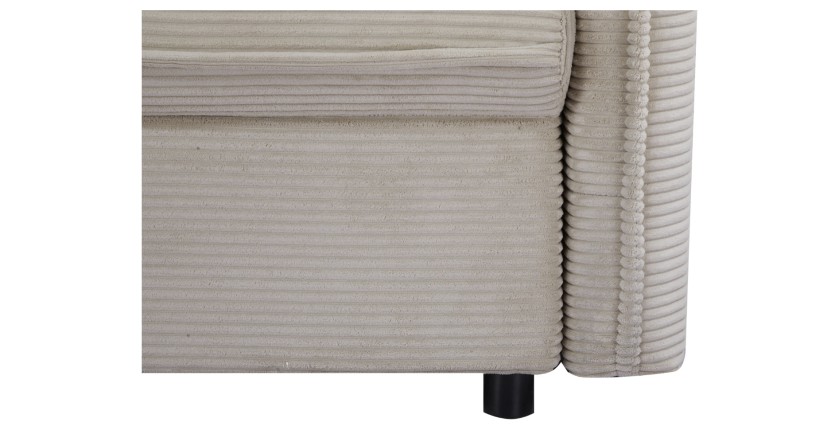 Zoom sur les pieds du canapé convertible CALDERO beige