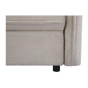 Zoom sur les pieds du canapé convertible CALDERO beige
