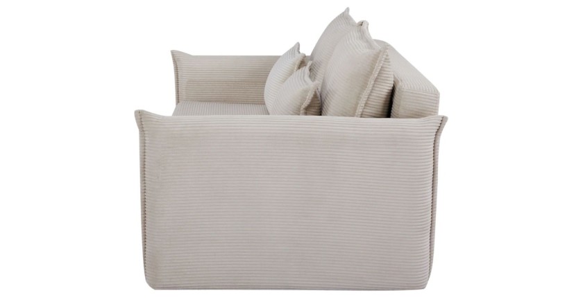 Canapé convertible CALDERO beige vu de côté