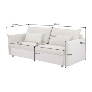 Dimensions du canapé convertible CALDERO beige