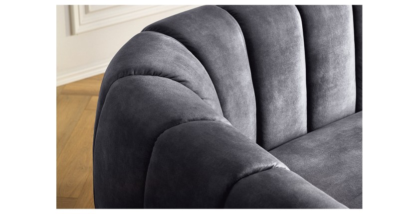 Zoom sur le dossier du canapé MYSTO gris anthracite
