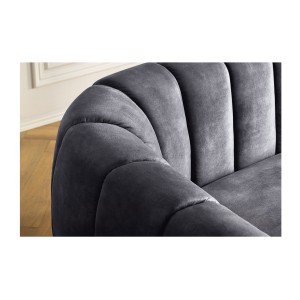 Zoom sur le dossier du canapé MYSTO gris anthracite