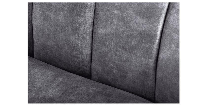 Zoom sur les coutures du canapé MYSTO gris anthracite