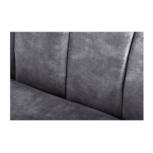 Zoom sur les coutures du canapé MYSTO gris anthracite