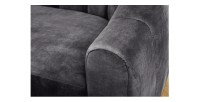 Zoom sur l'accoudoir du canapé MYSTO gris anthracite