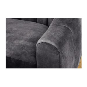 Zoom sur l'accoudoir du canapé MYSTO gris anthracite