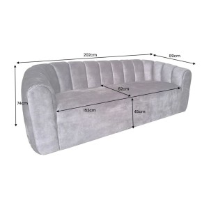 Dimensions du canapé MYSTO gris anthracite