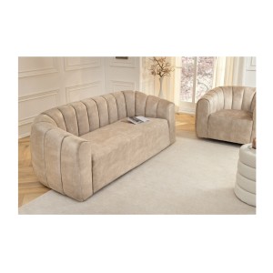 Canapé droit MYSTRO beige vu de côté