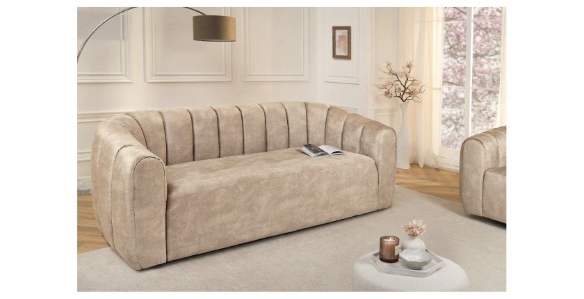 Canapé droit MYSTRO beige vu de face