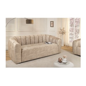 Canapé droit MYSTRO beige vu de face