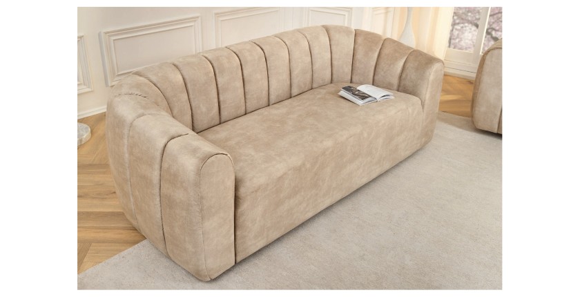 Canapé droit MYSTRO beige vu de haut