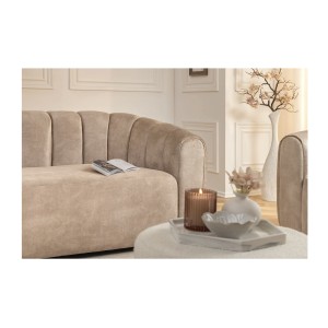 Zoom sur le côté du canapé droit MYSTRO beige