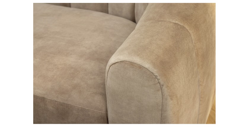 Zoom sur l'assise du canapé droit MYSTRO beige