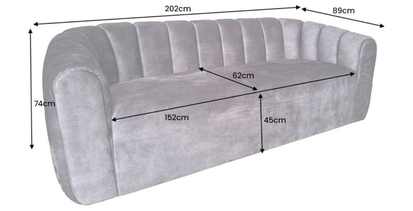 Dimensions du canapé droit MYSTRO beige