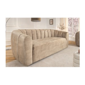 Canapé droit MYSTRO beige mis en situation