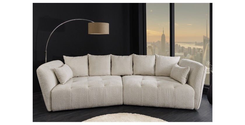 Canapé droit IMPERIA blanc champagne vu de face