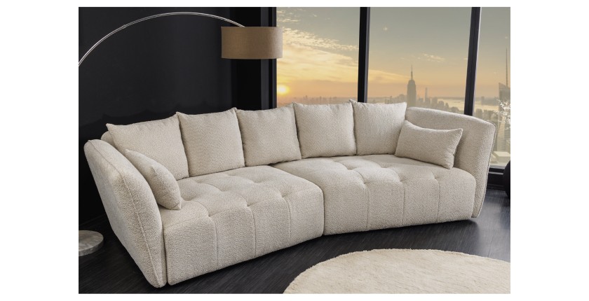 Canapé droit IMPERIA blanc champagne mis en situation