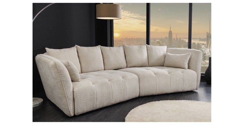 Canapé droit IMPERIA blanc champagne vu de côté