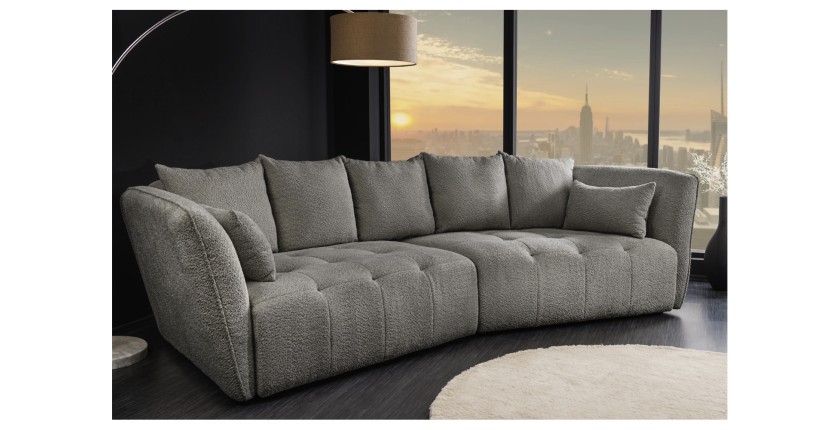 Canapé droit IMPERIA gris vu de côté