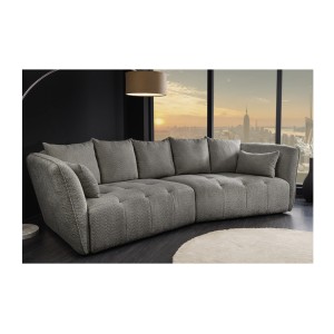 Canapé droit IMPERIA gris vu de côté