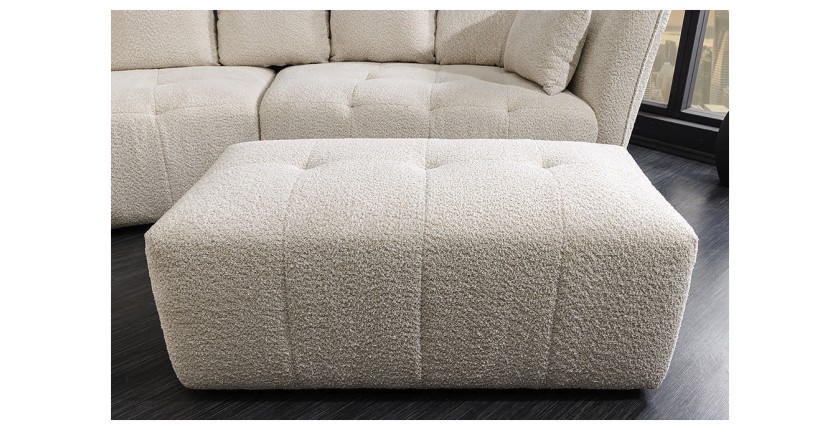 Pouf IMPERIA blanc champagne vu de face