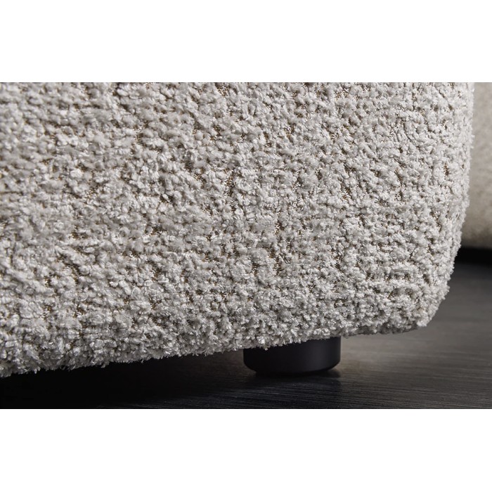 Zoom sur le bas du pouf IMPERIA blanc champagne