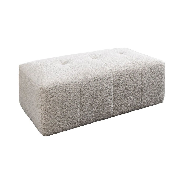 Pouf IMPERIA blanc champagne