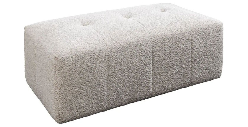 Pouf IMPERIA blanc champagne