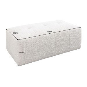 Dimensions du pouf IMPERIA blanc champagne