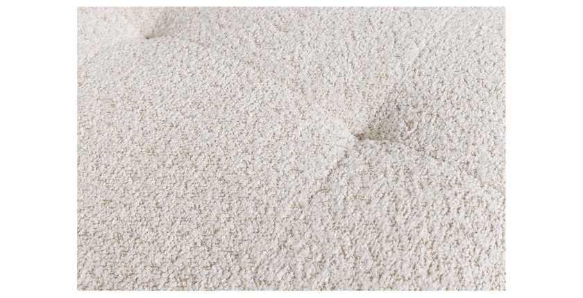 Canapé + pouf IMPERIA blanc champagne – Canapé modulable en tissu bouclette