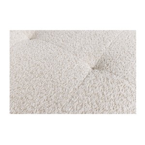 Canapé + pouf IMPERIA blanc champagne – Canapé modulable en tissu bouclette