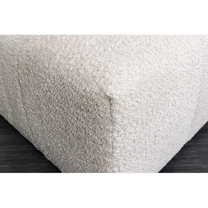 Canapé + poef IMPERIA wit champagne – Modulaire bank in bouclé stof