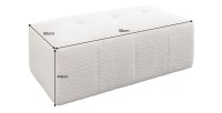 Dimensions du pouf dans la configuration canapé et pouf IMPERIA blanc champagne