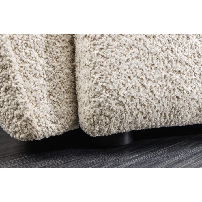 Canapé + poef IMPERIA wit champagne – Modulaire bank in bouclé stof