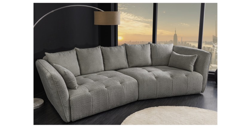 Canapé dans la configuration canapé et pouf IMPERIA gris vu de côté