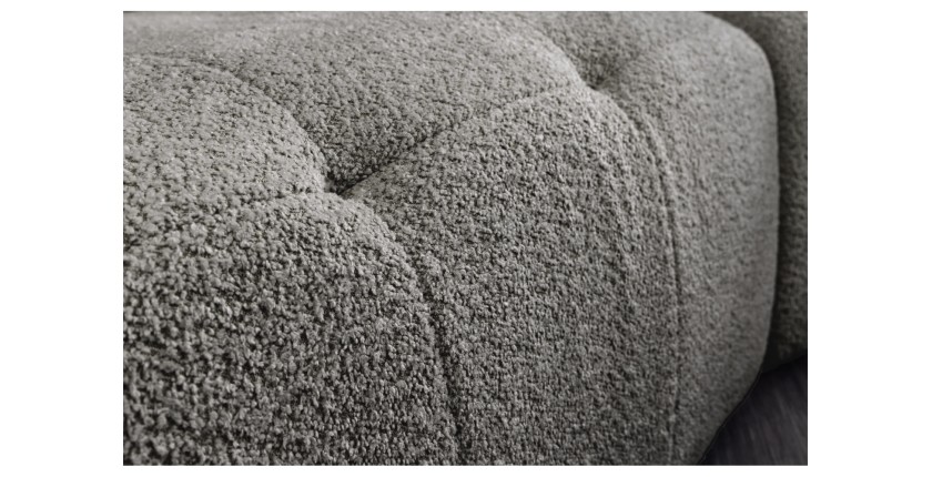 Zoom sur l'assise du canapé dans la configuration canapé et pouf IMPERIA gris