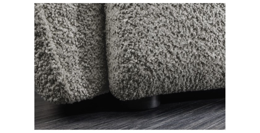 Zoom sur la bas du canapé dans la configuration canapé et pouf IMPERIA gris
