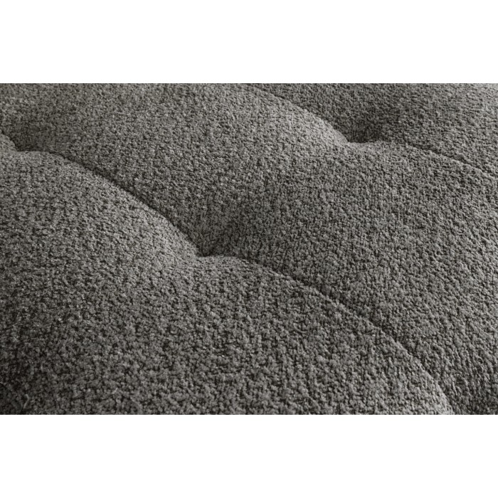 Divano + pouf IMPERIA grigio – Divano modulabile in tessuto bouclé