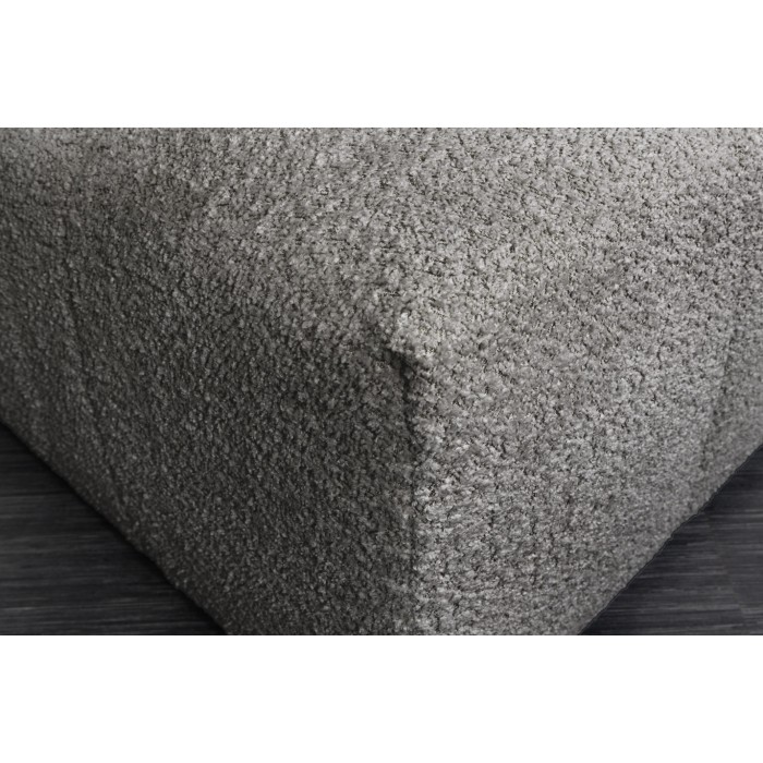 Divano + pouf IMPERIA grigio – Divano modulabile in tessuto bouclé