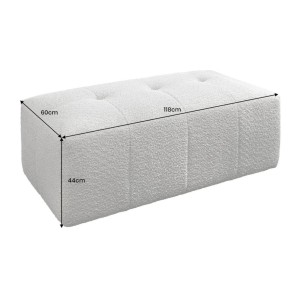 Dimensions du pouf dans la configuration canapé et pouf IMPERIA gris