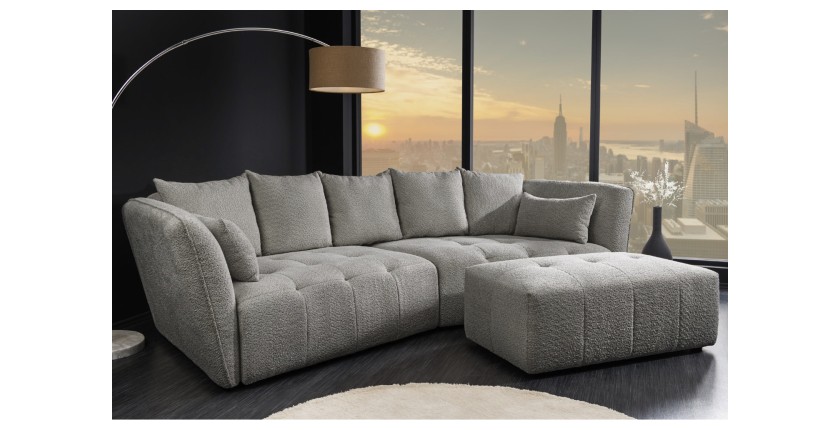 Canapé et pouf IMPERIA gris mis en situation