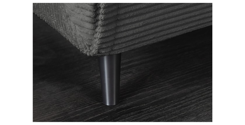 Zoom sur l'un des pieds du canapé convertible PRESTO gris foncé